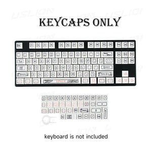 Keycap Keyboard White Notes Theme 125 Anime Keys Mechanical Keycaps For Keyboards