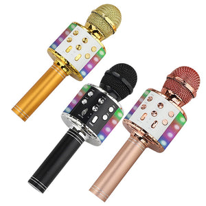 Kids Portable Bluetooth Wireless Karaoke Microphone With Led Lights