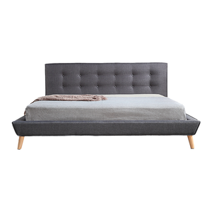 King Linen Fabric Deluxe Bed Frame Grey