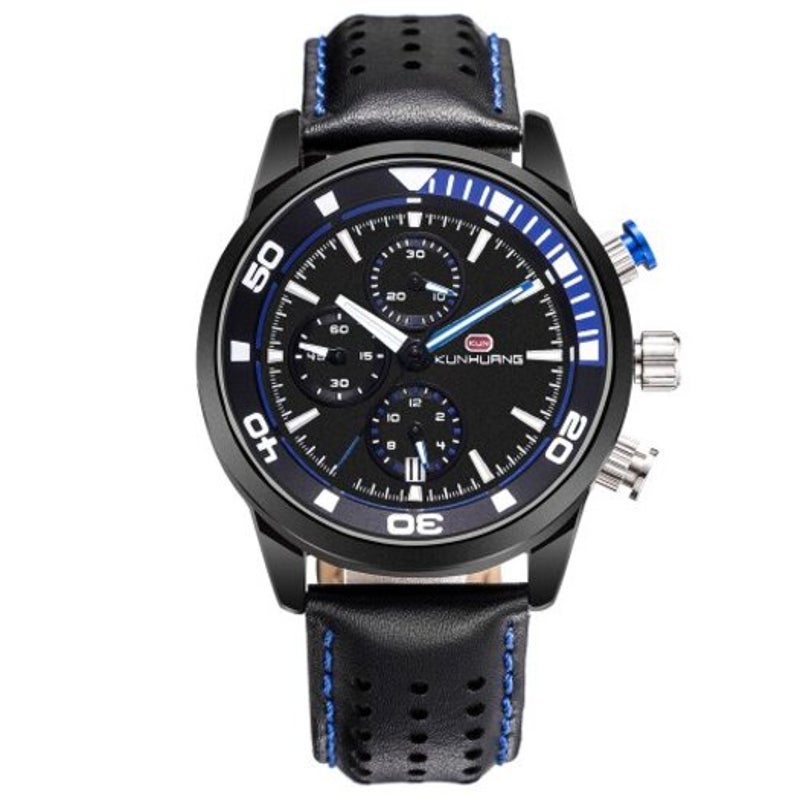 1009 Men's Sports Multi Function Watch Waterproof Calendar Blue