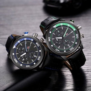 1009 Men's Sports Multi Function Watch Waterproof Calendar Blue