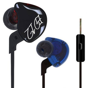 Ed12 Hifi Music In Ear Earphones With Mic Blue And Red