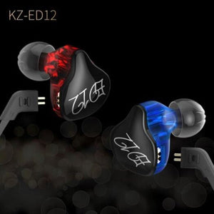 Ed12 Hifi Music In Ear Earphones With Mic Blue And Red