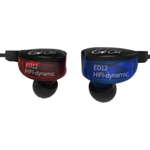 Ed12 Hifi Music In Ear Earphones With Mic Blue And Red