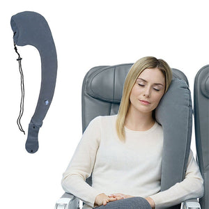 L Shaped Portable Inflatable Travel Pillow Neck Cushion Car Flight Rest Support