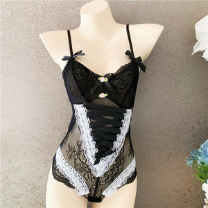 Lace Corset Bodysuit Women Harness Fetish Clothing