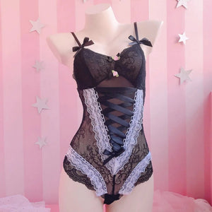 Lace Corset Bodysuit Women Harness Fetish Clothing