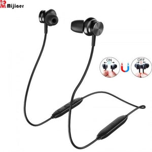 L33 Bluetooth Wireless Earphones Audifonos Magnetic Switchin Headset Black