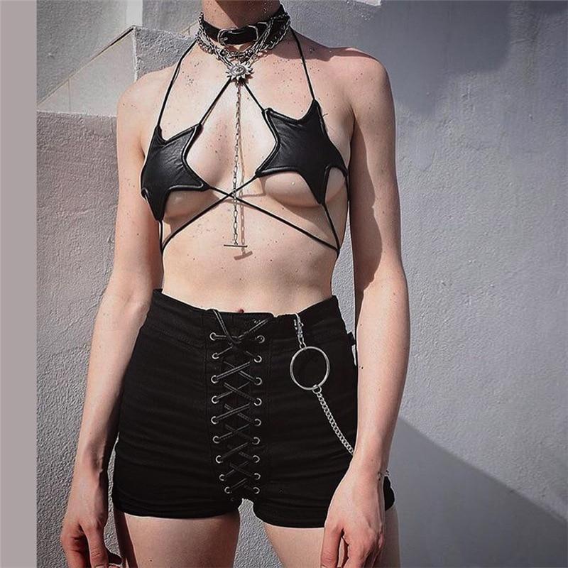 House Of Dasein Latex Star Bralettekawaii Lingerie Women