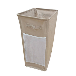 Khaki Foldable Yoga Storage Basket Oxford Fabric Laundry Hamper Multi Purpose Organizer For Toys And Bathroom Essentials