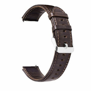 Leather Watch Band Strap For Samsung Gear S2 Classic / Sport Ticwatch E Deep Coffee