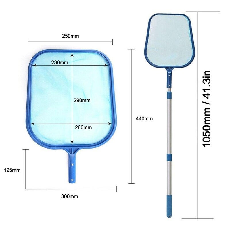 Leaves Skimmer Rake Net With Telescopic Pole Blue