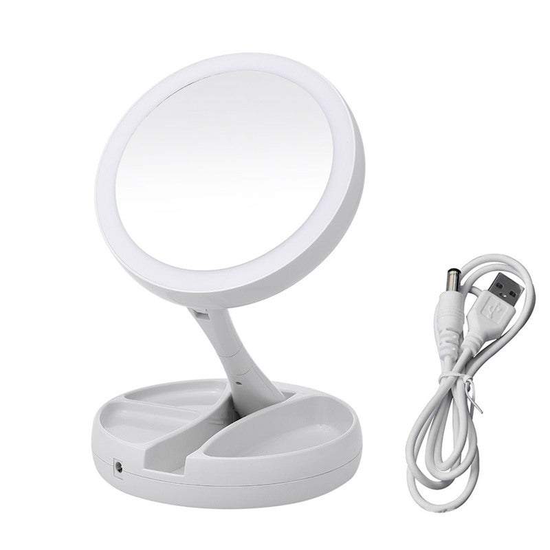 Makeup Mirrors Double Sided Foldable Led Illuminated 10X Magnification