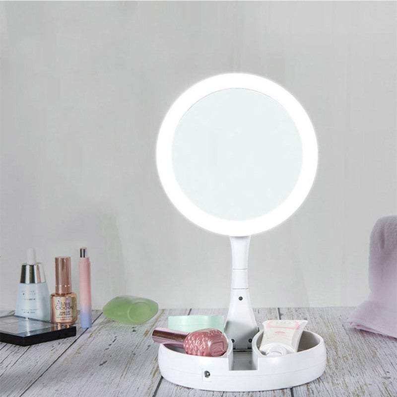 Makeup Mirrors Double Sided Foldable Led Illuminated 10X Magnification