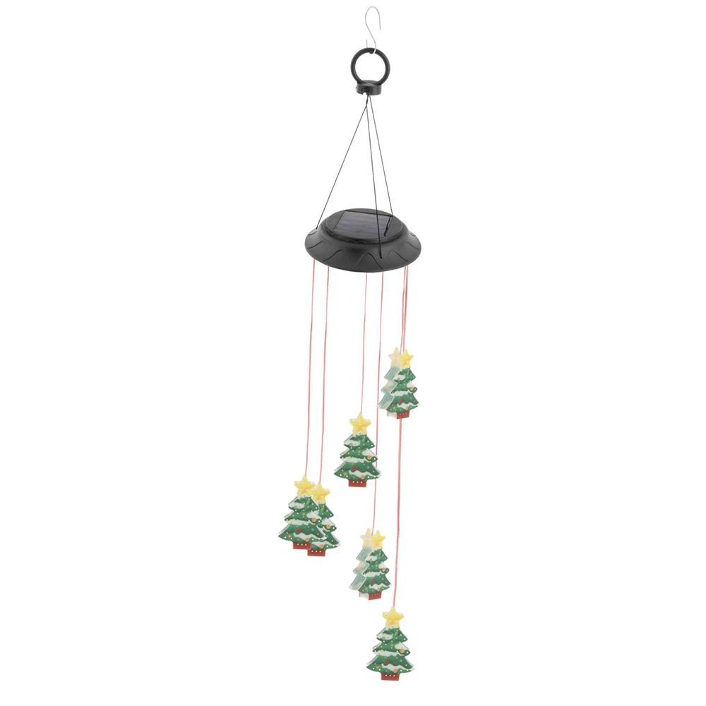 Led Solar Christmas Tree Wind Chime Lights Energy Saving Color Changing Bul