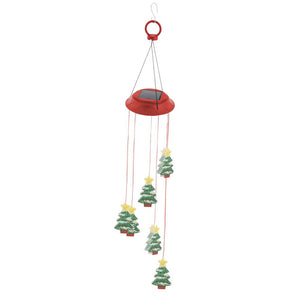 Led Solar Christmas Tree Wind Chime Lights Energy Saving Color Changing Bul