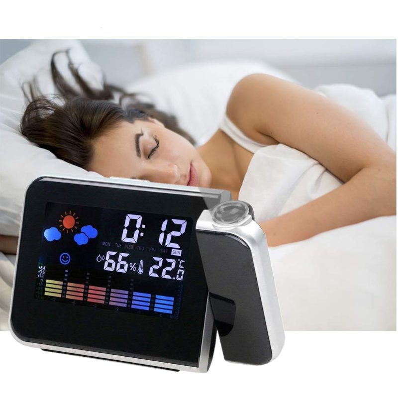 Led Alarm Projection Clock Thermometer Hygrometer Wireless Weather Station