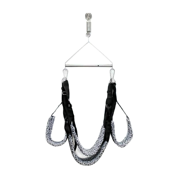 House Of Dasein Leopard Print Swing With Stainless Steel Tripod Sex Position Harness Bdsm