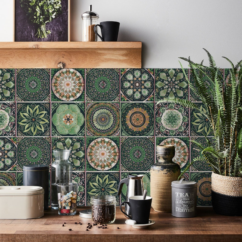 Wallpaper Mix Colour Twenty Centimetre By Four Pieces Modern Retro Style Pvc Tile Stickers Waterproof Self Adhesive Home