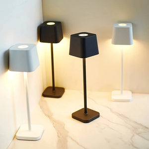 Lightning Rechargeable Black Touch Sensor Table Lamps For Decor
