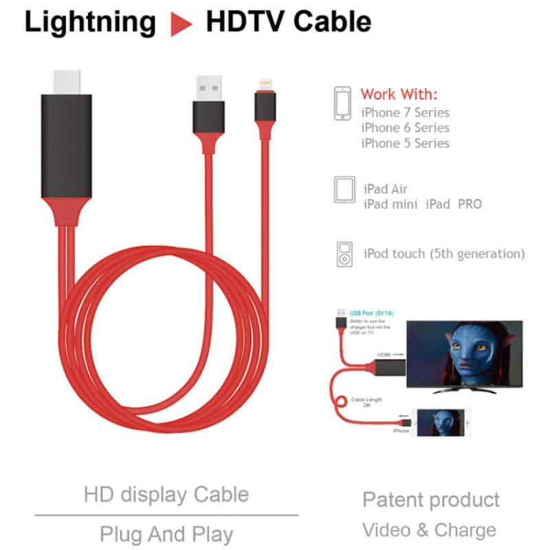 Network Cards Adapters Lightning To Hdmi Cable 1080P Digital Av Adaptor Connector Cord For Iphone Xs Max Xr 7 6 Plus Ipa