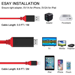 Lightning To Hdmi Cable Is Compatible With Iphone X / 8 7 6 Plus Ipad Ipod Itouch 1080P High Speed Video Av Connector Co