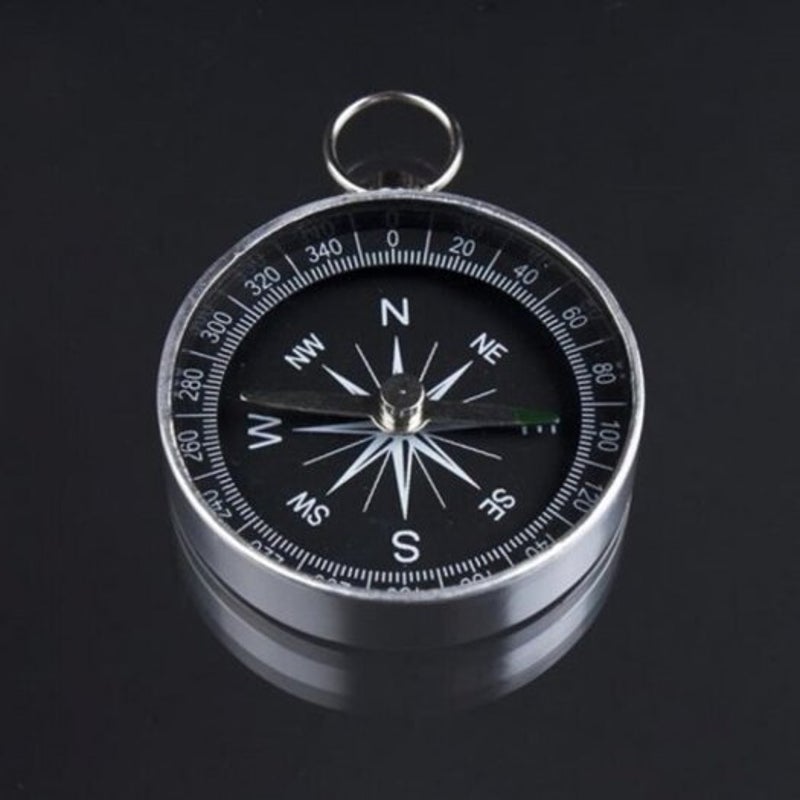 Lightweight Mini Aluminum Camping Compasses Hiking Hiker Navigation Tool White