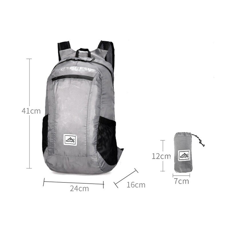 Lightweight Portable Foldable Backpack Black