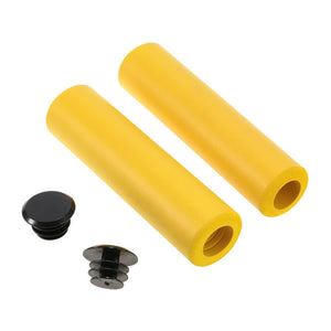 Lixada 1Pair Bicycle Handlebar Grips Silicone Foam Bar End Casing With Caps Yellow