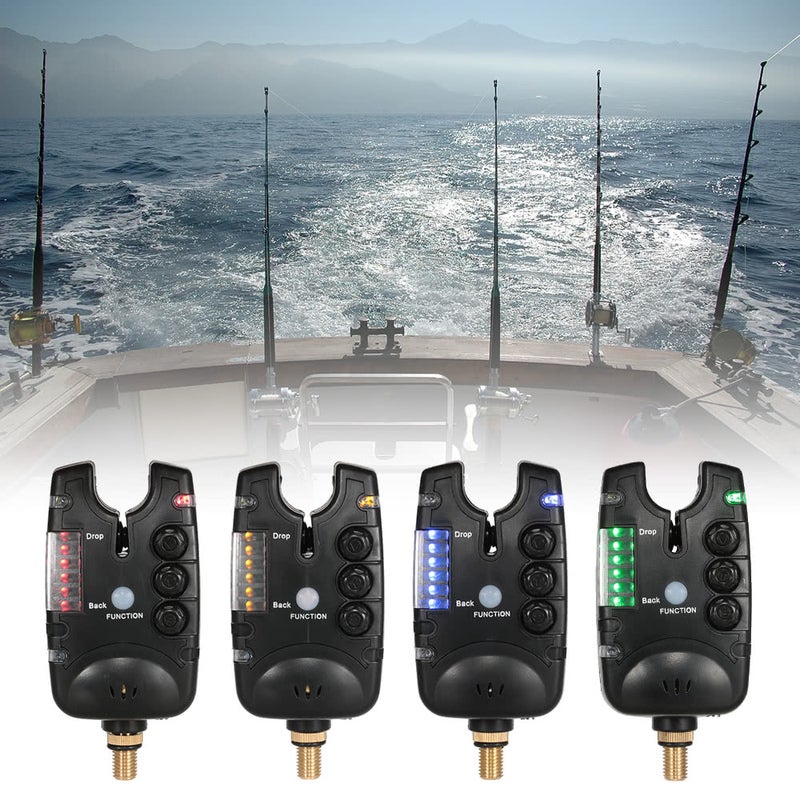 Lixada 6 Leds Fishing Alarm Water Resistant Adjustable Tone Volume Sensitivity Sound Alert Bite For Carp Green