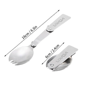 Lixada Pack Of 2 Outdoor Foldable Stainless Steel Spork Camping Picnic Tableware