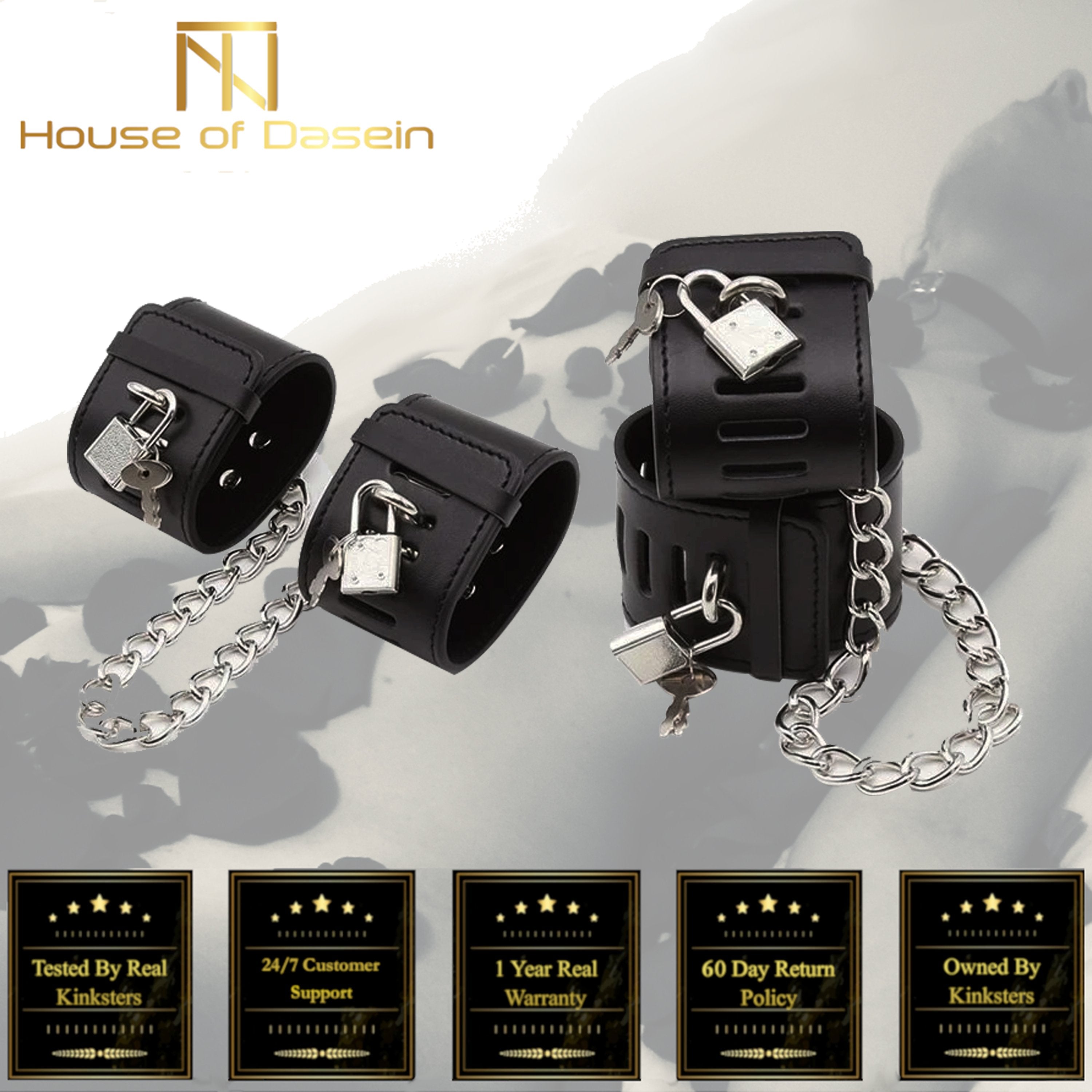 House Of Dasein Locking Wrist Ankle Cuffs Bondage Fetish Restraints