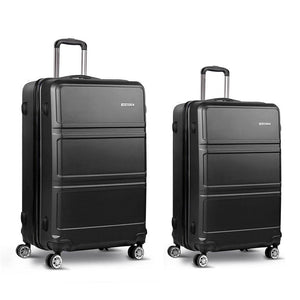 Wanderlite 28" Luggage Trolley Travel Suitcase Set Tsa Lock Hard Case Black