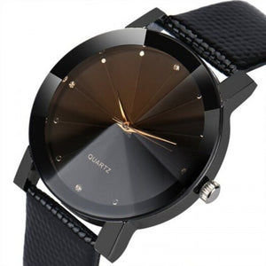 Veile Studios Luxury Quartz Sport Watches Men Women Stainless Steel Dial Leather Band Black