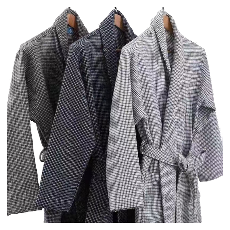 Luxury Bathrobe - Elegant Classic Style Checks Range Color