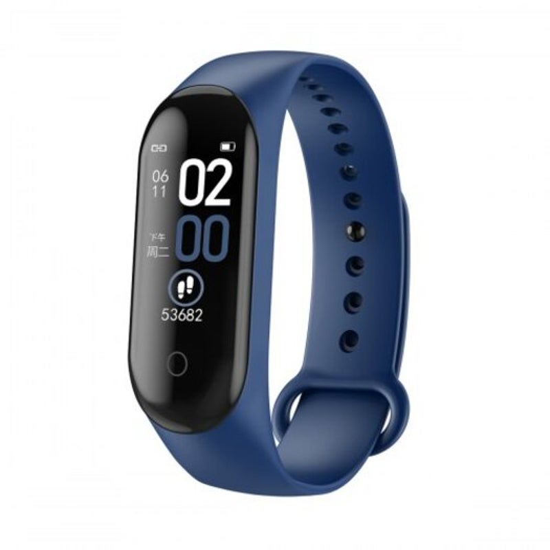 M4 Smart Band Fitness Tracker Watch Heart Rate Blood Pressure Smartband Monitor Health Wristband Blue