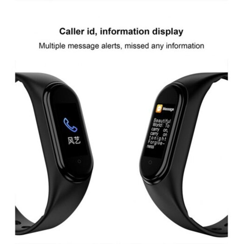 M4 Smart Watch Detachable Wristband Heart Rate Monitoring Waterpoof Black