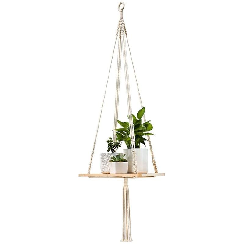 Macrame And Wooden Hanging Shelf Boho Home Decor