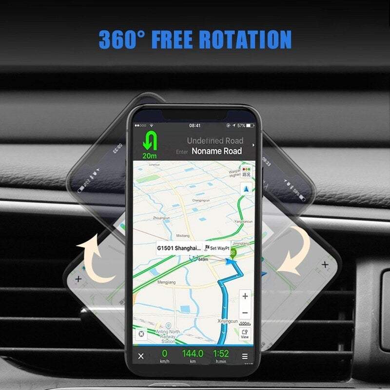 Car Phone Holders Magnetic Dashboard Mobile Stand Cell 360 Degree Rotation Strong For Smartphones Accessories Black