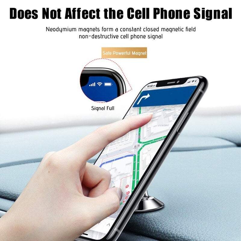 Car Phone Holders Magnetic Dashboard Mobile Stand Cell 360 Degree Rotation Strong For Smartphones Accessories Black