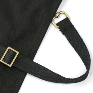 Black Half Length Long Waist Apron With Pockets For Kitchen Dining Bar Use
