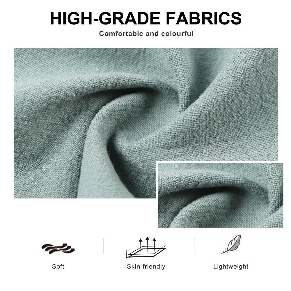 Kitchen Apron Gray Cotton Linen Neckband For Garden Cooking