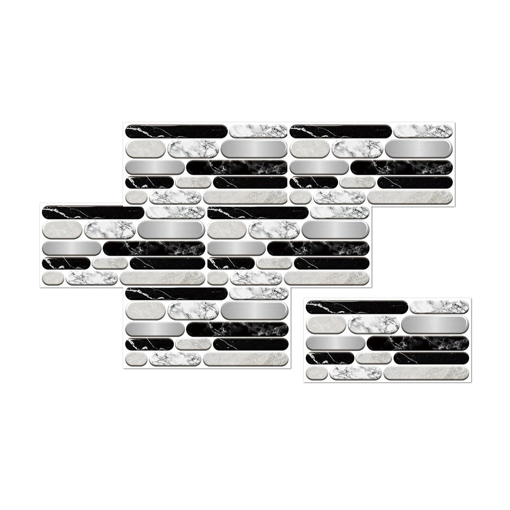 Wallpaper Black White Gray 6 Pieces Waterproof Self Adhesive Removable Sticker