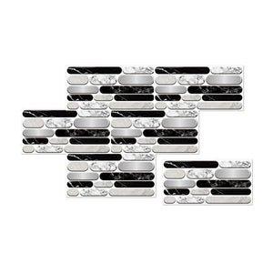 Wallpaper Black White Gray Twelve Pieces Waterproof Self Adhesive Removable Tile