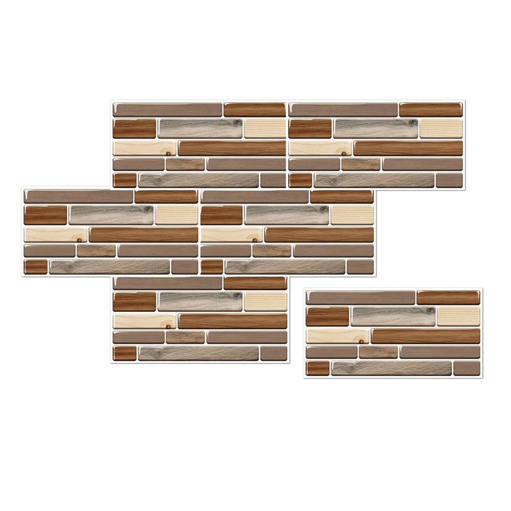 Beige Brown Waterproof Self Adhesive Removable Wallpaper Tile Sticker