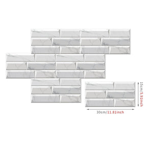 Light Gray Waterproof Self Adhesive Removable 3D Marble Tile Wall Sticker Set