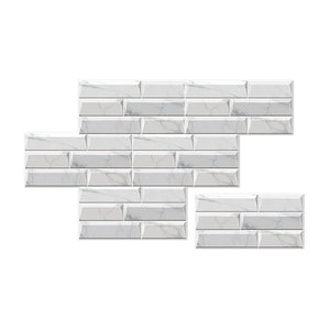 Light Gray Waterproof Self Adhesive Removable 3D Marble Tile Wall Sticker Set