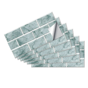 Light Green Waterproof Self Adhesive Removable 3D Marble Tile Wall Sticker