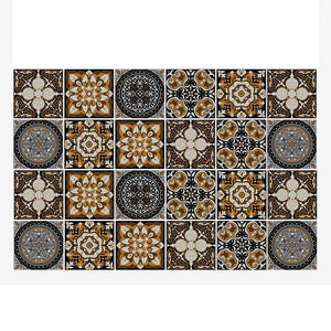 Wallpaper Dark Brown 20 Centimetre X 24 Pieces Pvc Tile Stickers