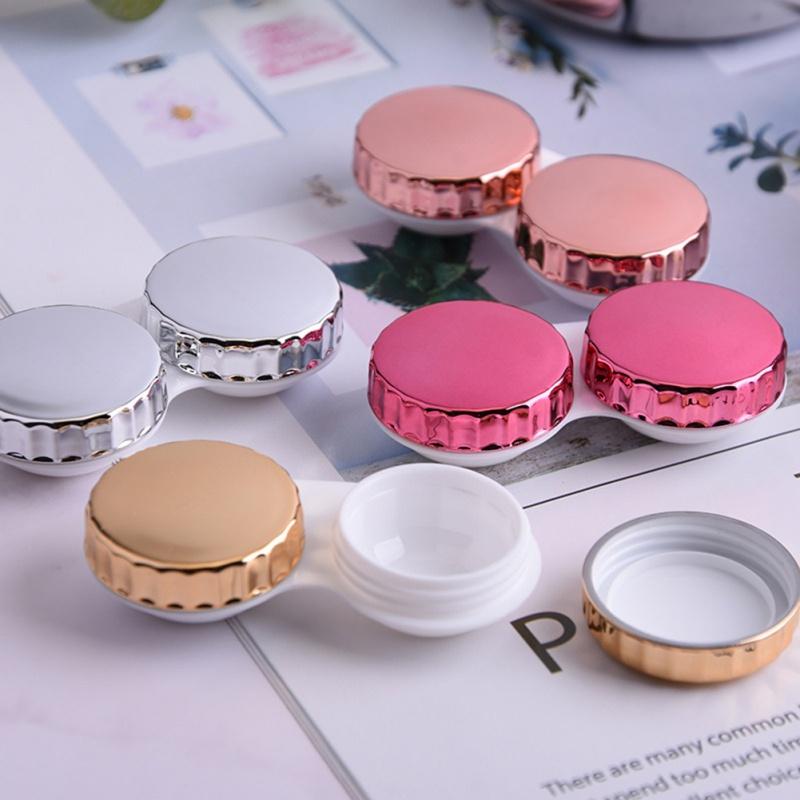 Marble Design Contact Lens Storage Case With Mirror